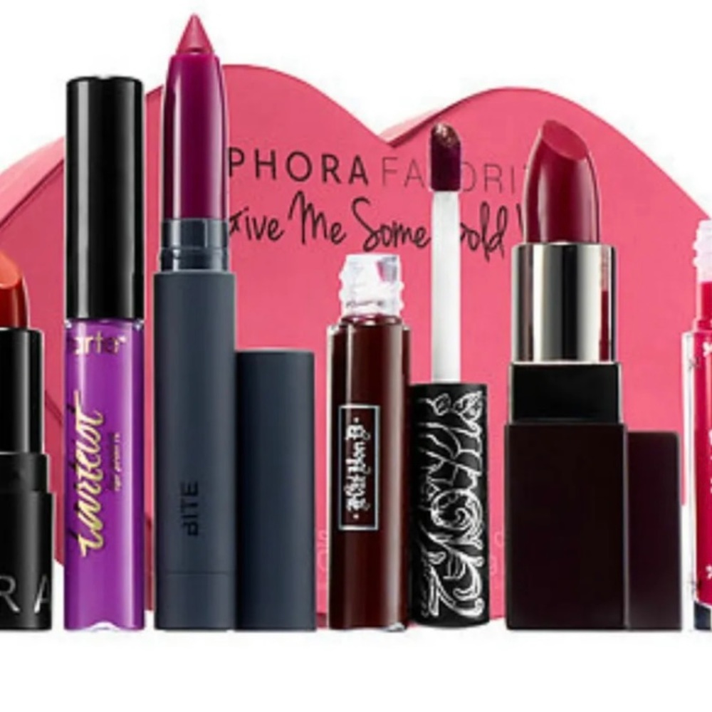 Sephora Give Me Some Bold Lip 6pc Sampler Tarte Kat Von D Bite Laura Mercier